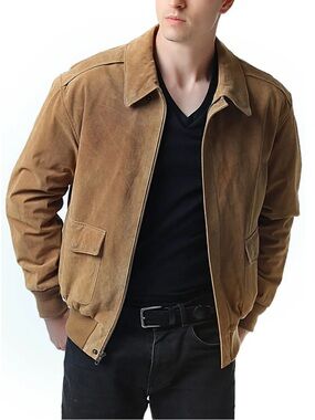 Vintage ✨ Oversized Suede Bomber in Chestnut Brown